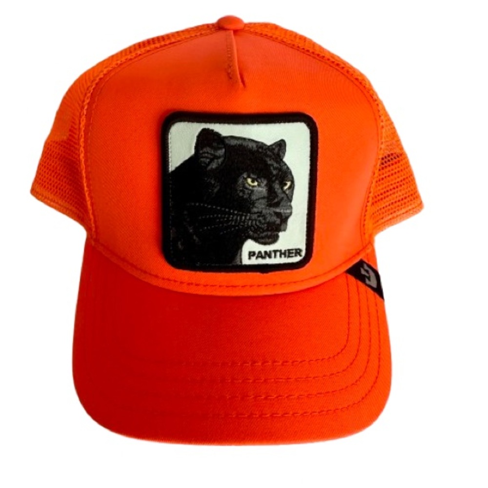 Goorin Bros rare black panther neon orange trucker snapback hat one size
